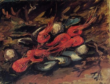 Stillleben mit Muscheln und Garnelen Vincent van Gogh Ölgemälde